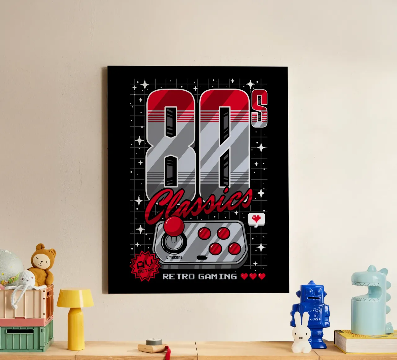 Classici degli anni '80 Gioco retrò tela con Cornice a cassetta da LM2KONE