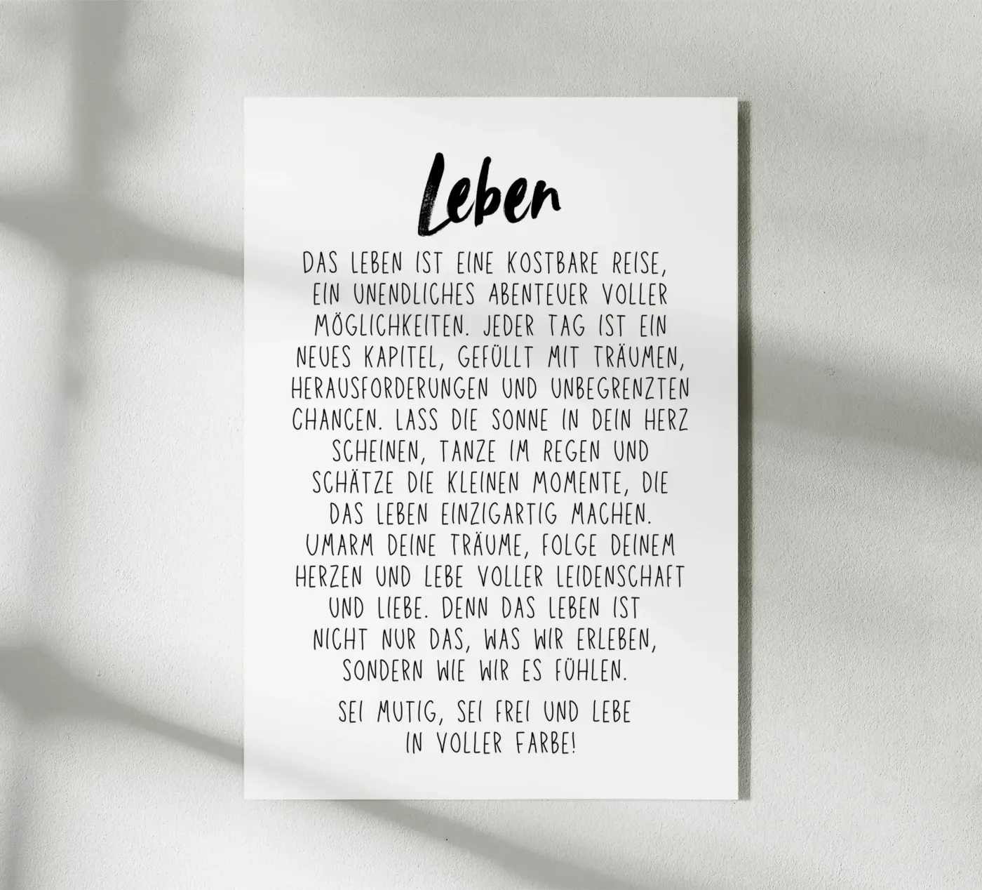 Leben acrylic glass by DigiWunderwerk
