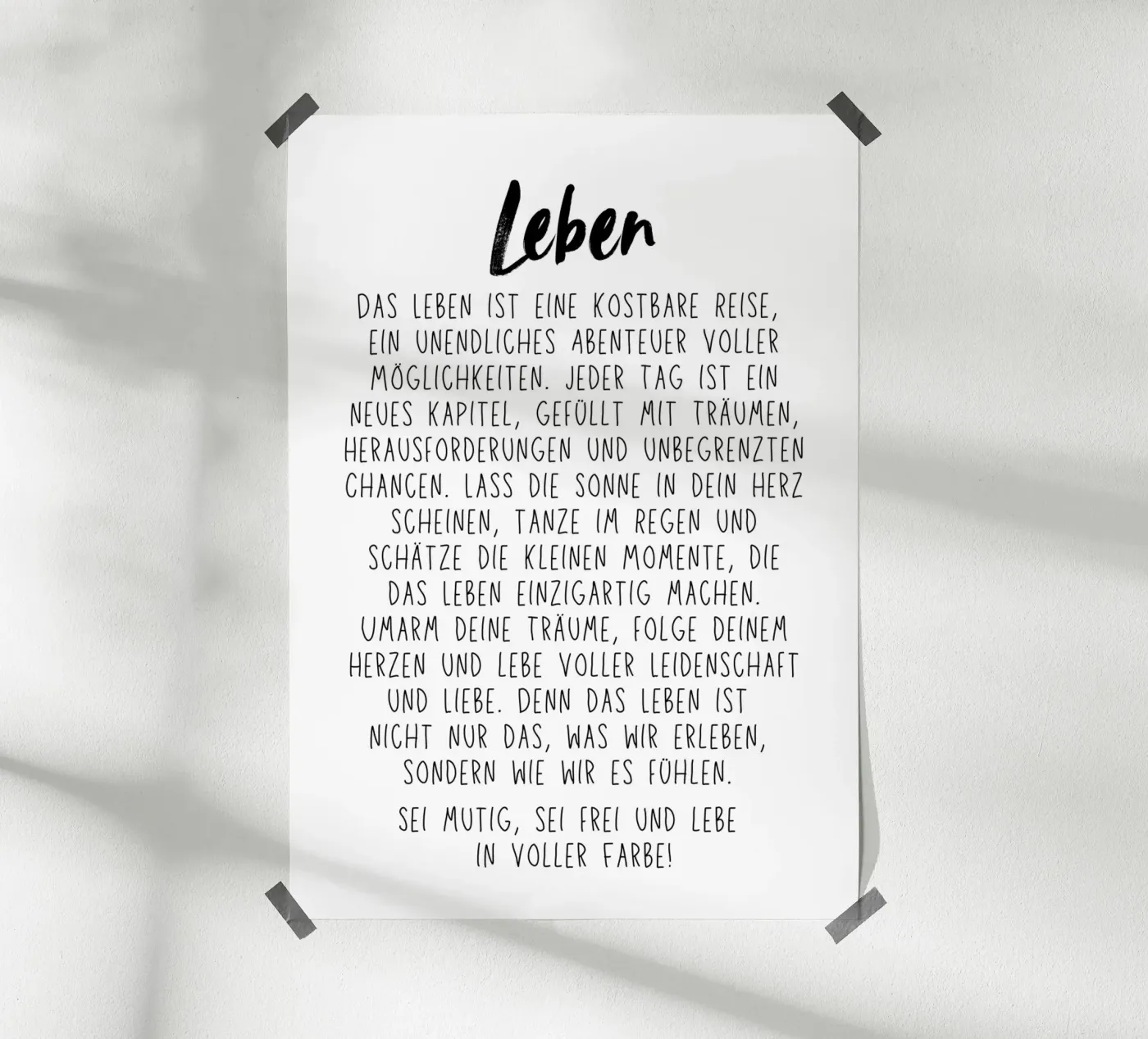 Leben poster van DigiWunderwerk