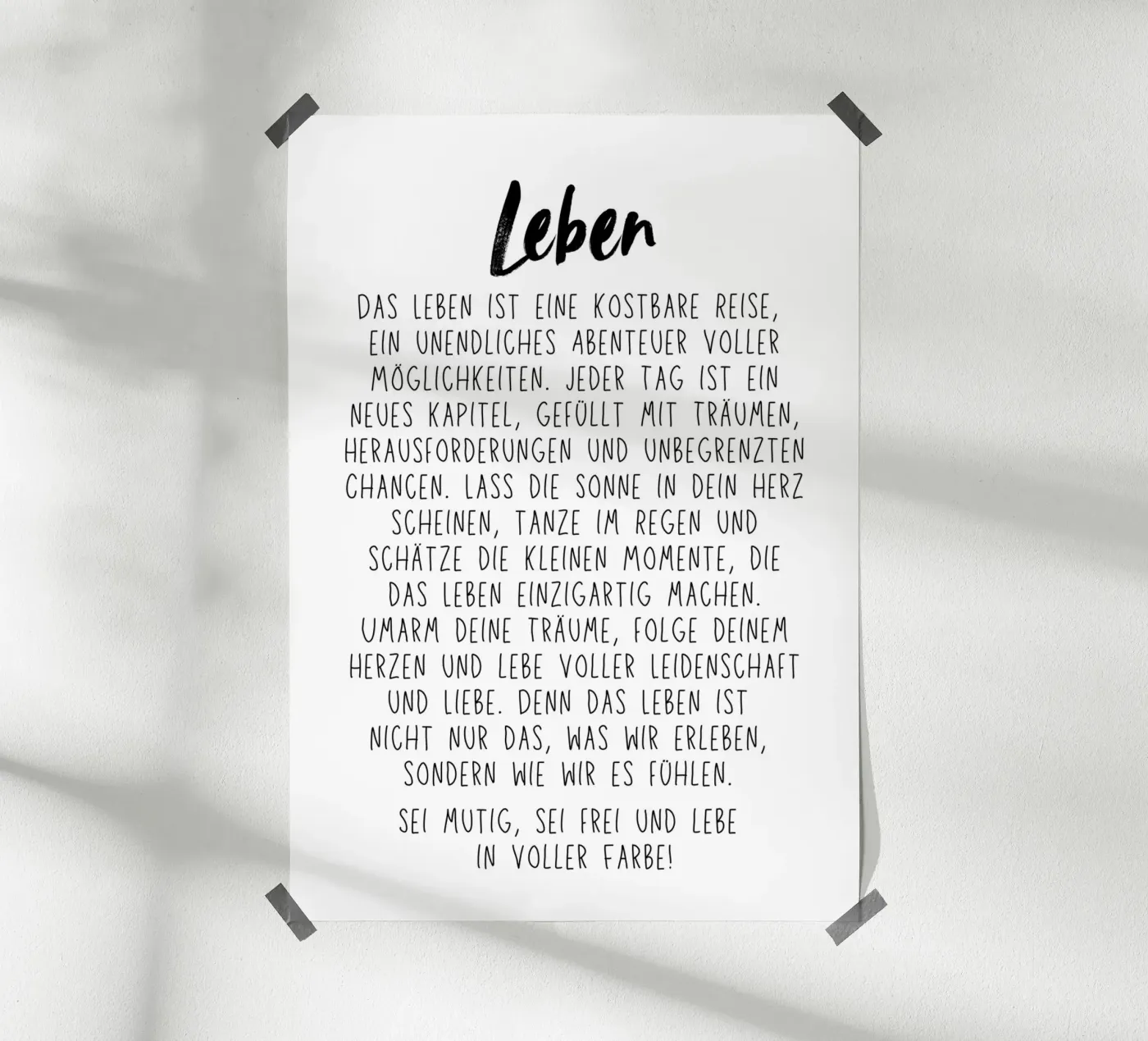 Leben poster van DigiWunderwerk