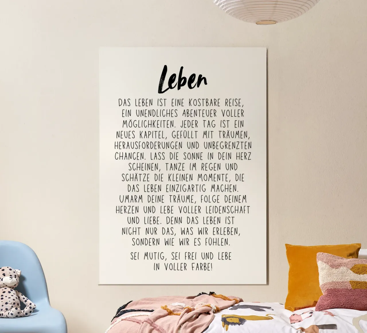 Leben poster con telaio in legno da DigiWunderwerk