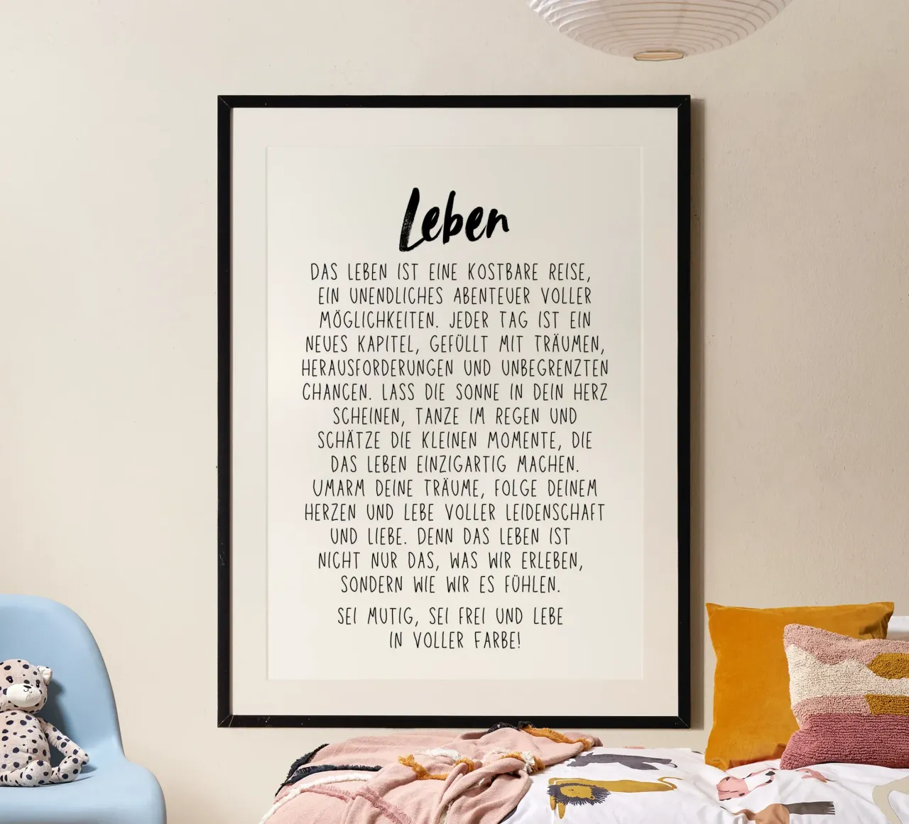 Leben poster con telaio in legno da DigiWunderwerk