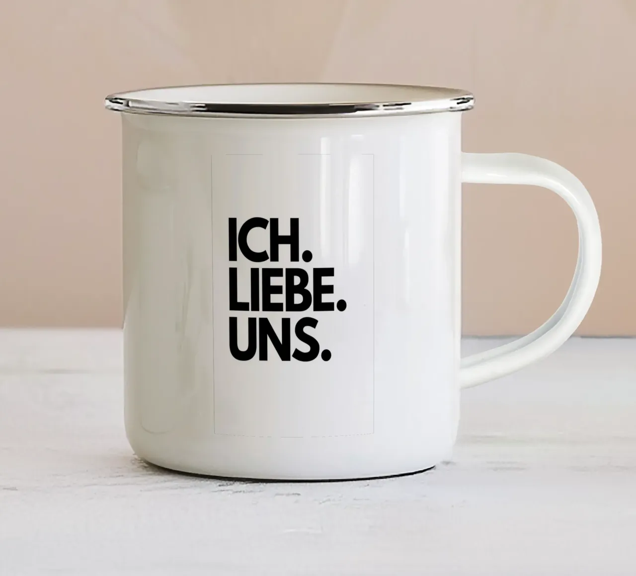 Ich. Liebe. Uns. tazza in smalto da DigiWunderwerk