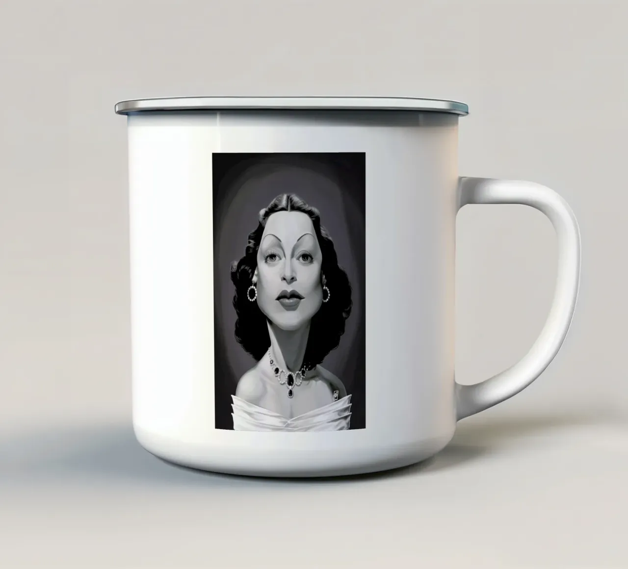 Hedy Lamarr tazza in smalto da Rob Art | Illustration