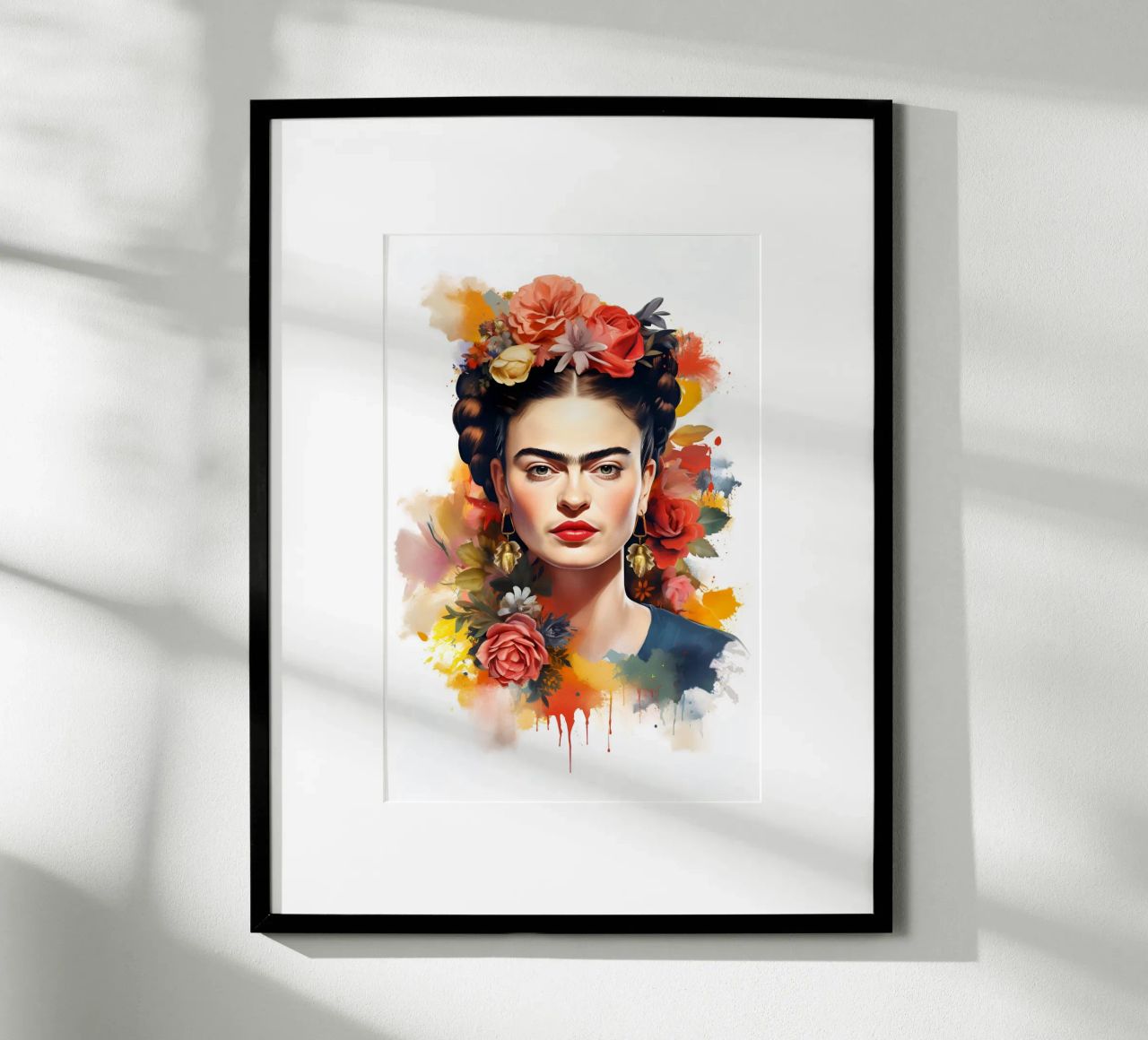 Wunderschönes Frida Aquarell Poster von Carinaprint
