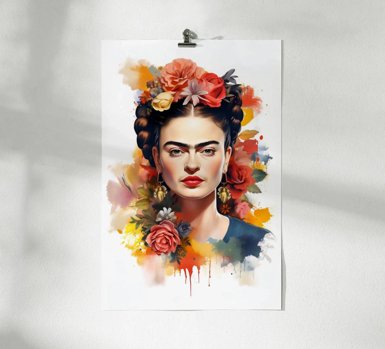 Wunderschönes Frida Aquarell Poster von Carinaprint