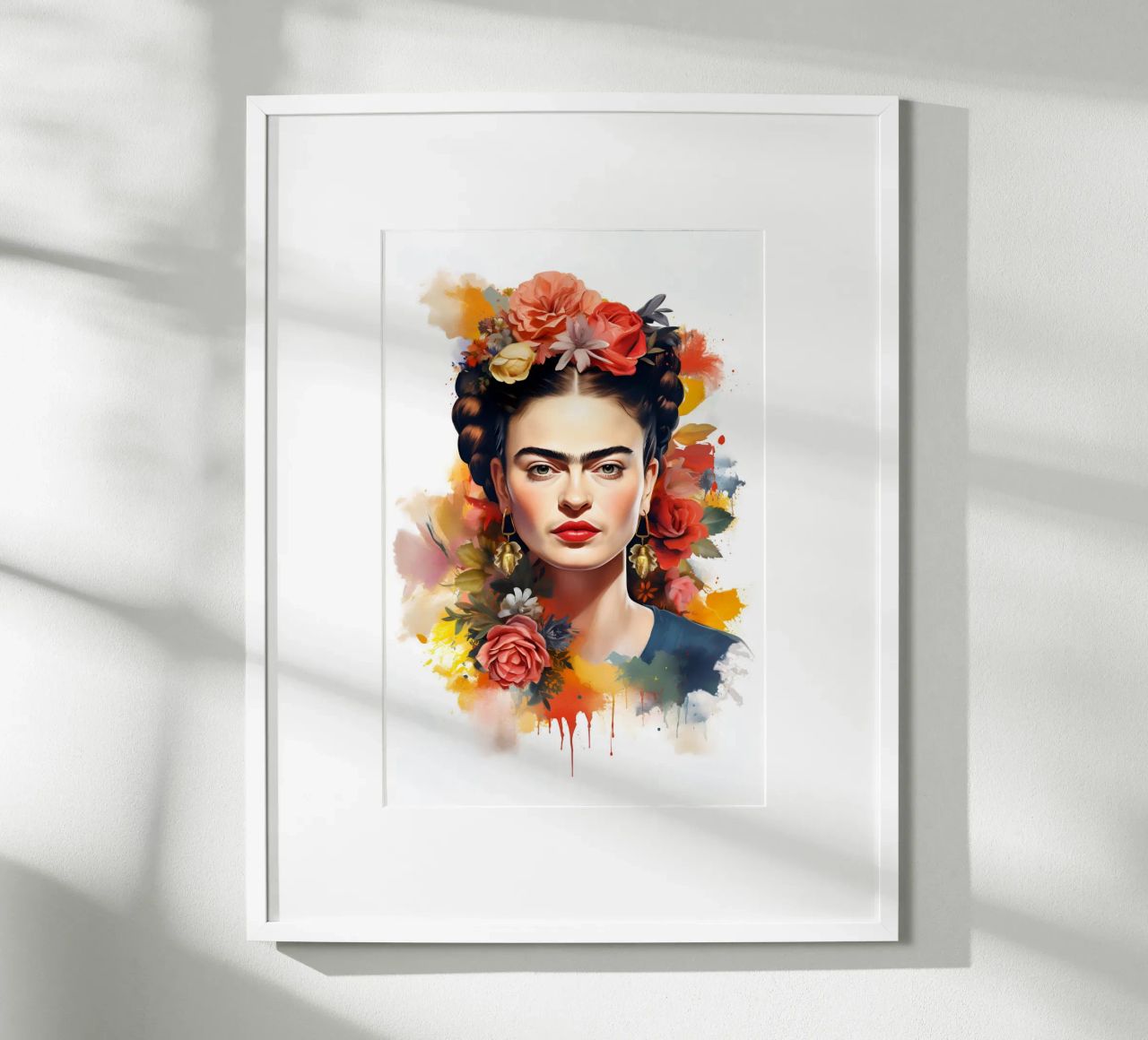 Wunderschönes Frida Aquarell Poster von Carinaprint