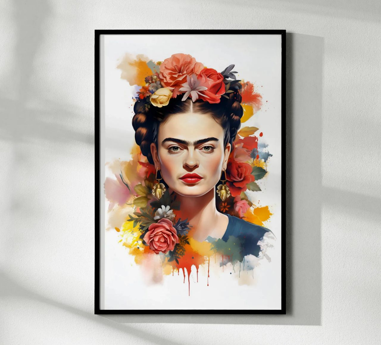 Wunderschönes Frida Aquarell Poster von Carinaprint