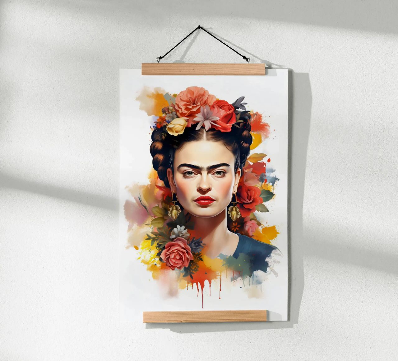 Wunderschönes Frida Aquarell Poster von Carinaprint