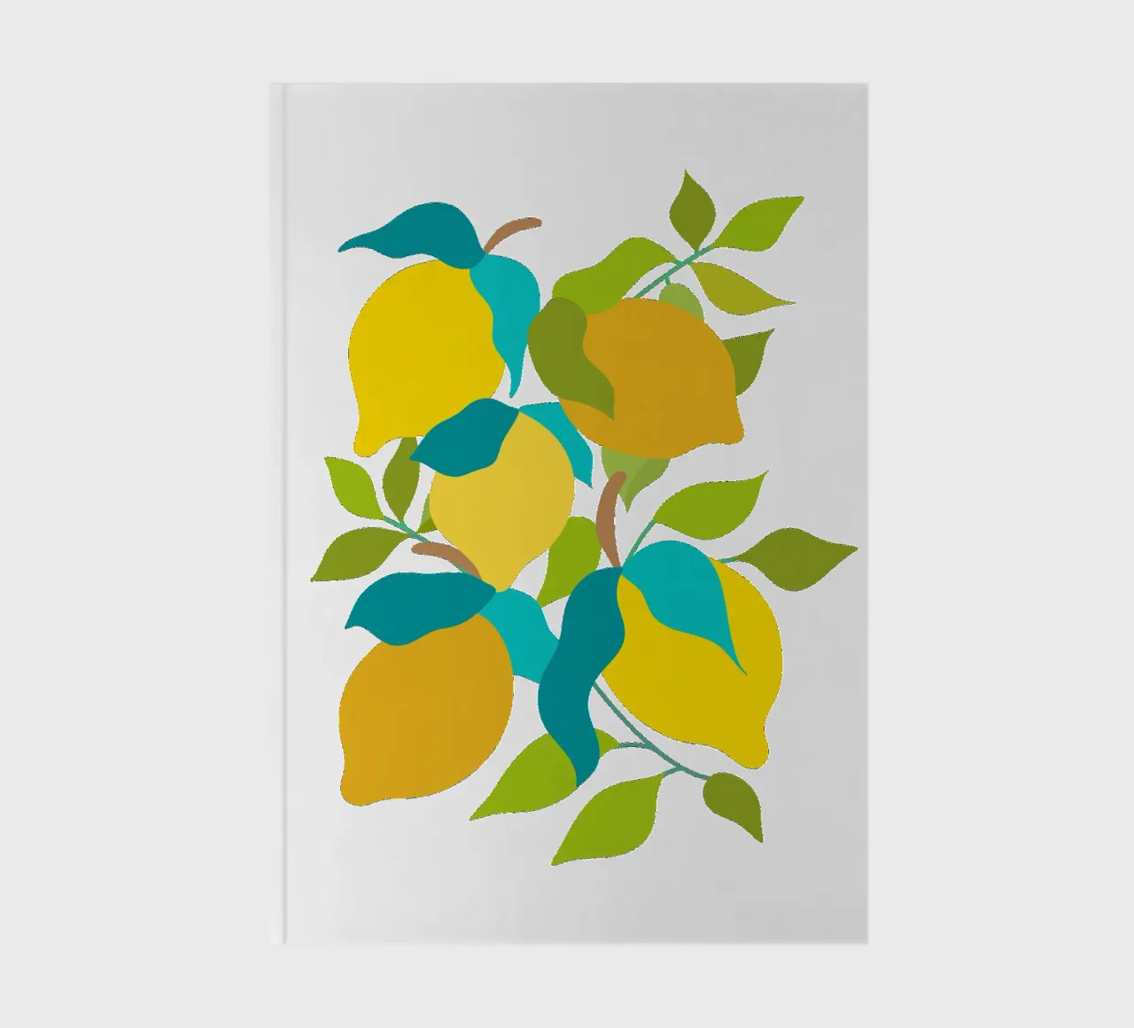 Italian Lemons - Abstract citrus art notebook by Ana Paniagua Design
