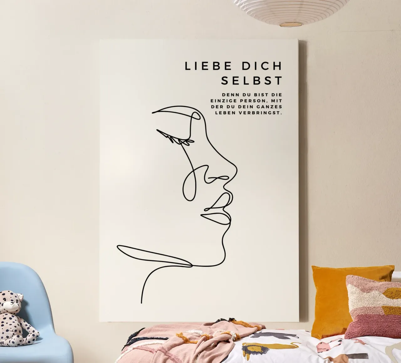 Liebe dich selbst tela con Cornice a cassetta da DigiWunderwerk
