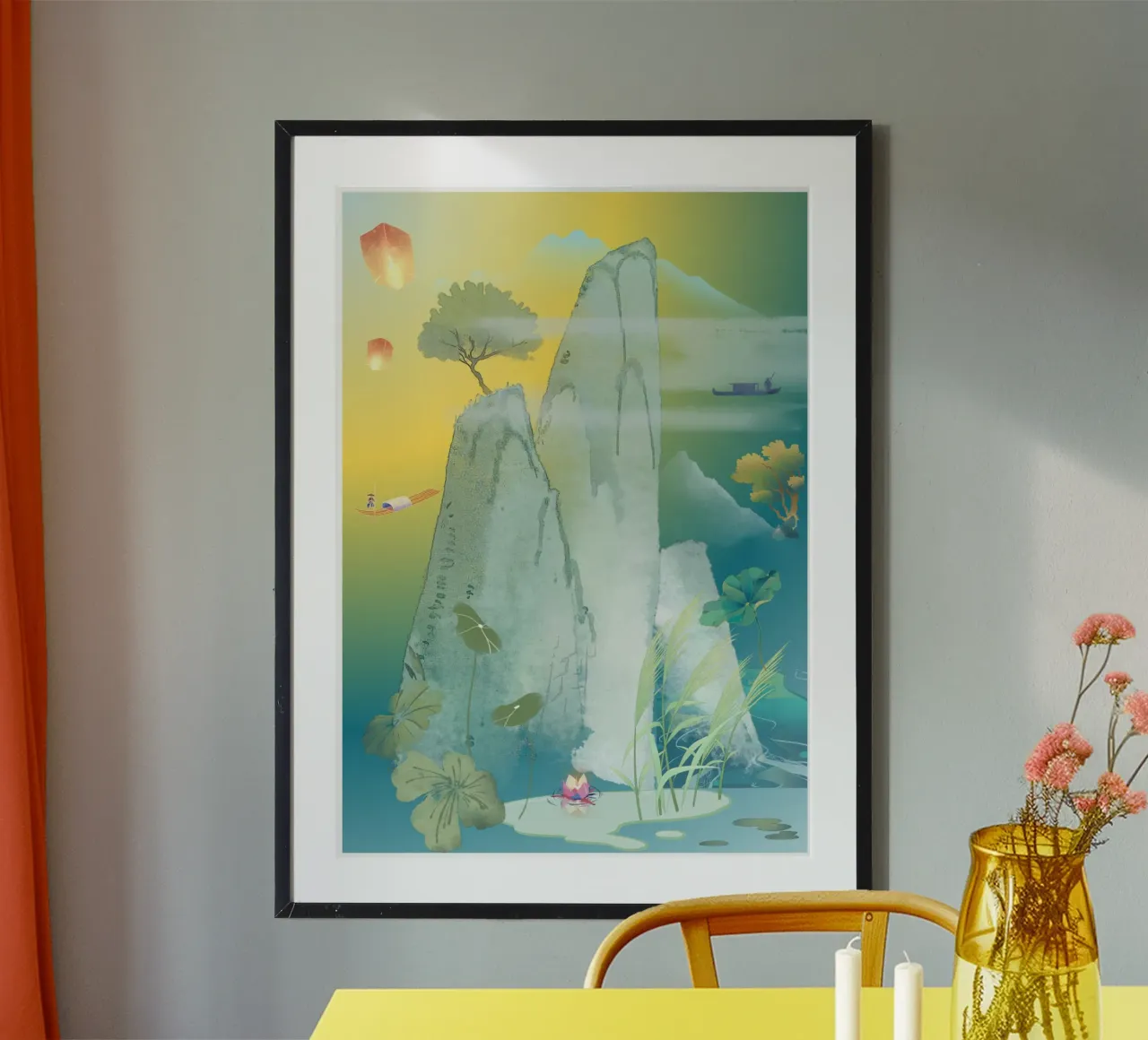 I guardiani dell'acqua poster con telaio in alluminio da Studio Tikao
