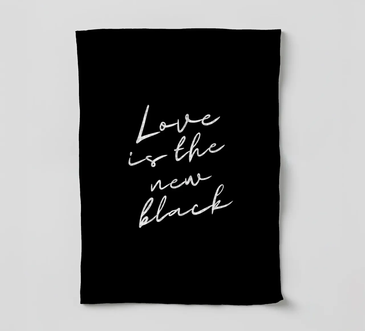 LOVE IS THE NEW BLACK tea towel by DigiWunderwerk