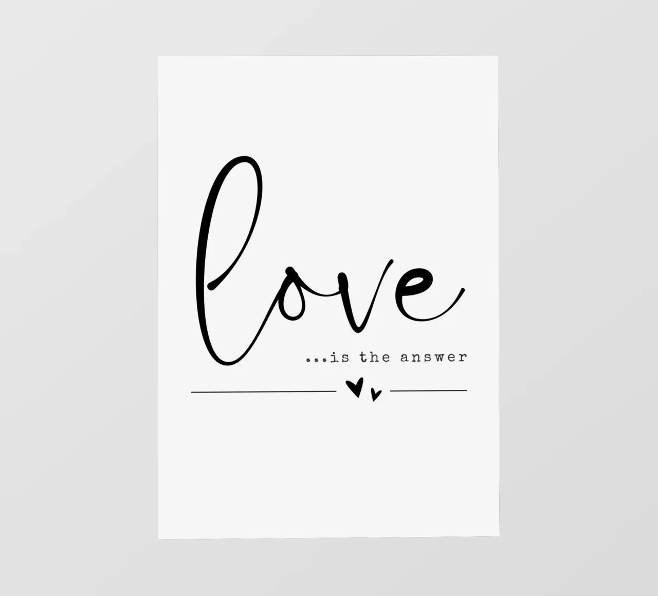 LOVE IS THE ANSWER telo in pvc da DigiWunderwerk