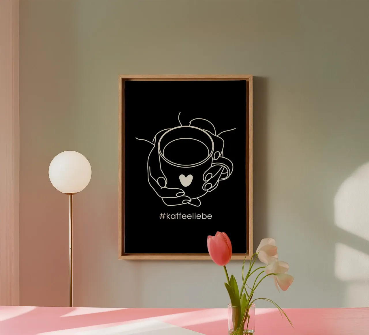 KAFFEELIEBE tela con Cornice a cassetta da DigiWunderwerk