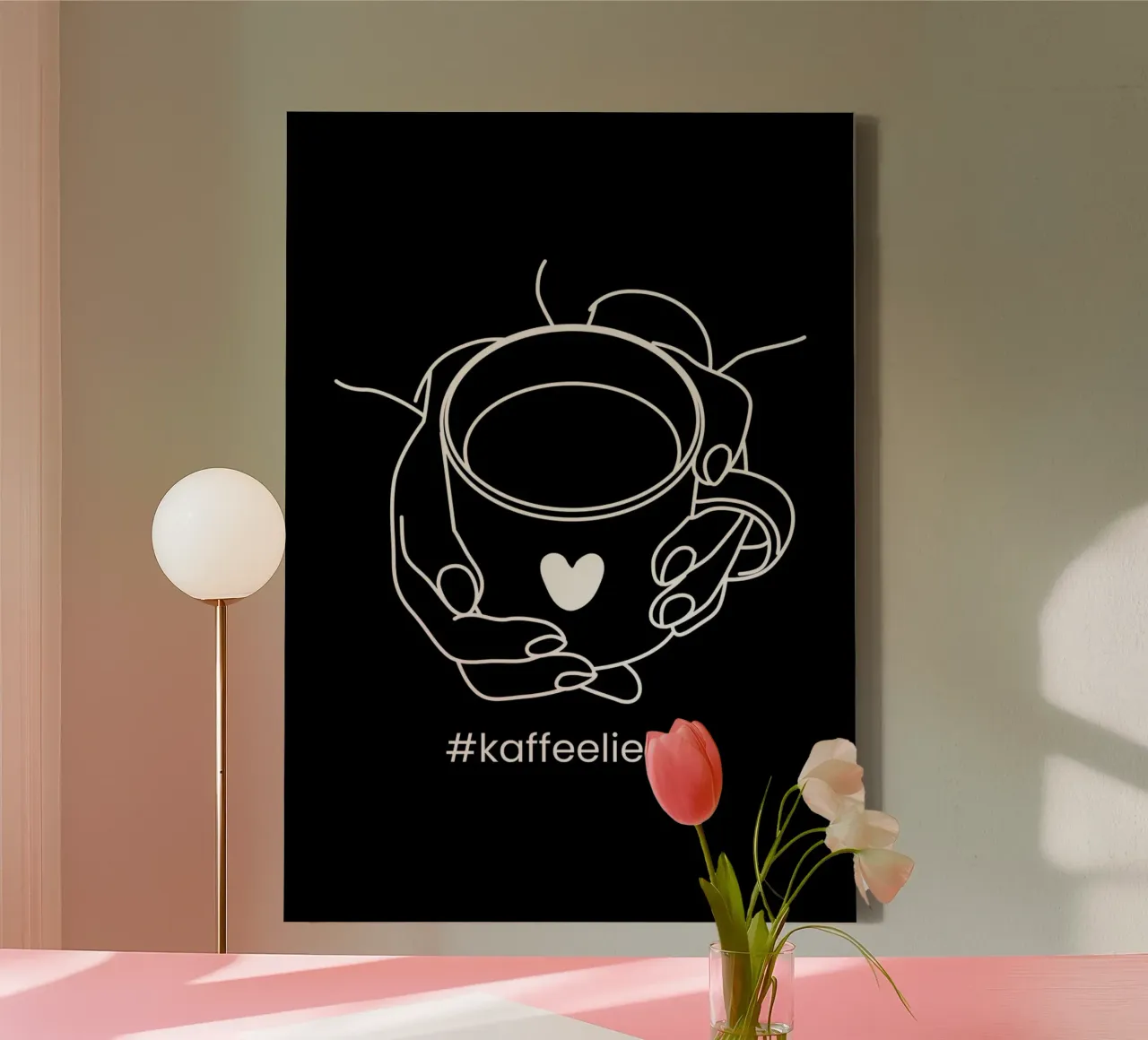 KAFFEELIEBE tela con Cornice a cassetta da DigiWunderwerk
