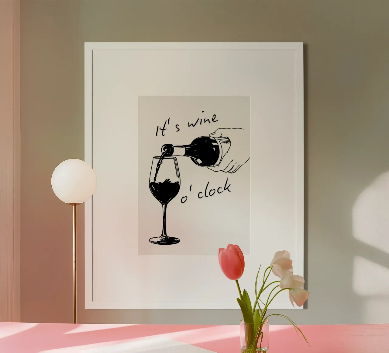 It's wine o'clock poster da DigiWunderwerk