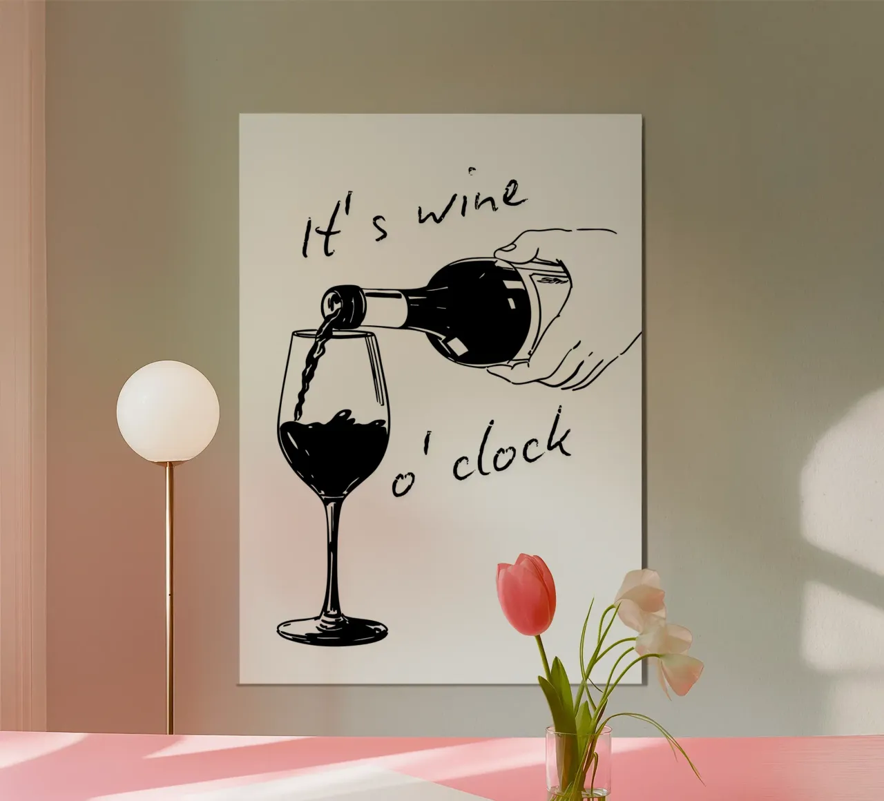 It's wine o'clock poster da DigiWunderwerk