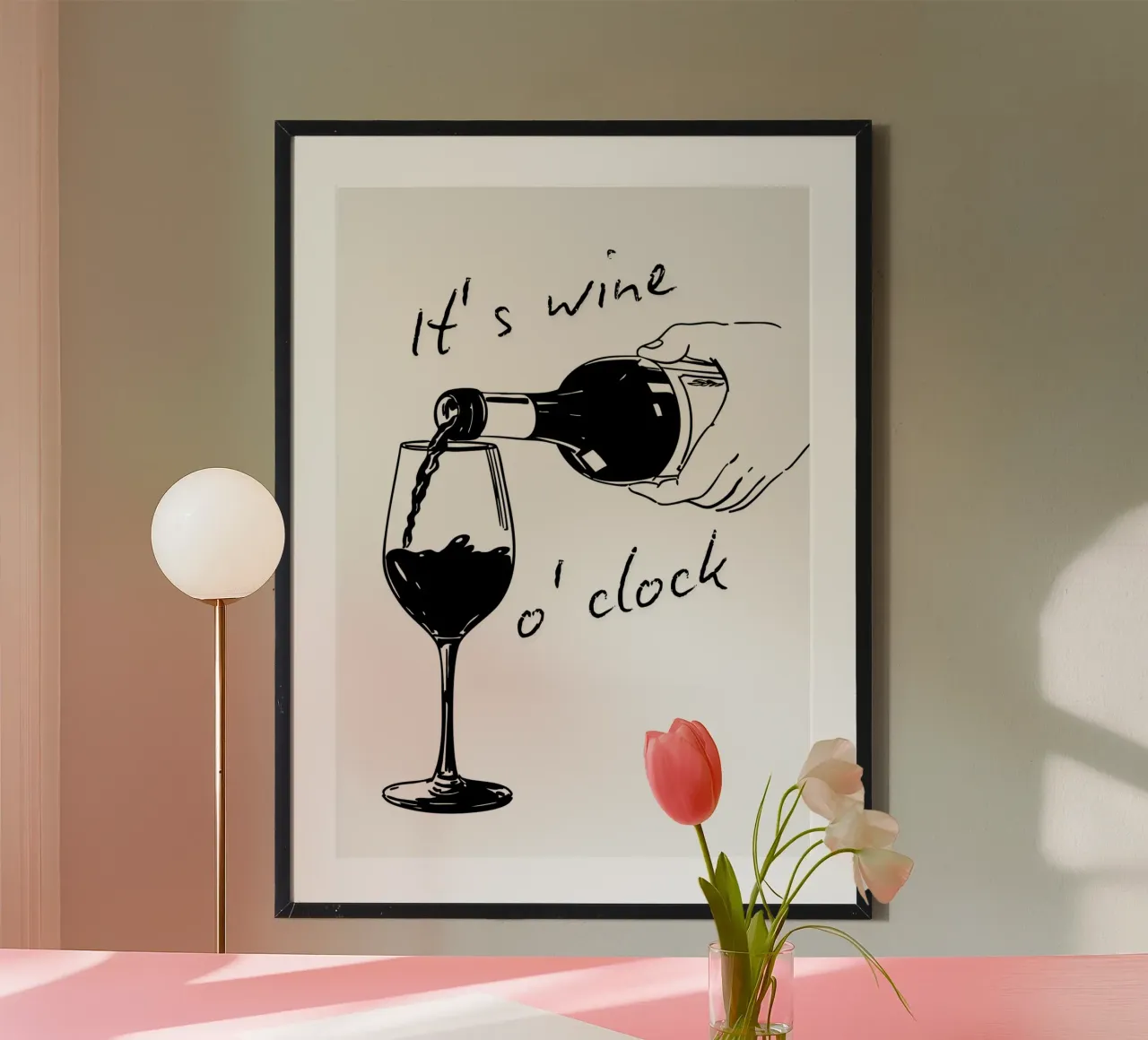 It's wine o'clock poster da DigiWunderwerk