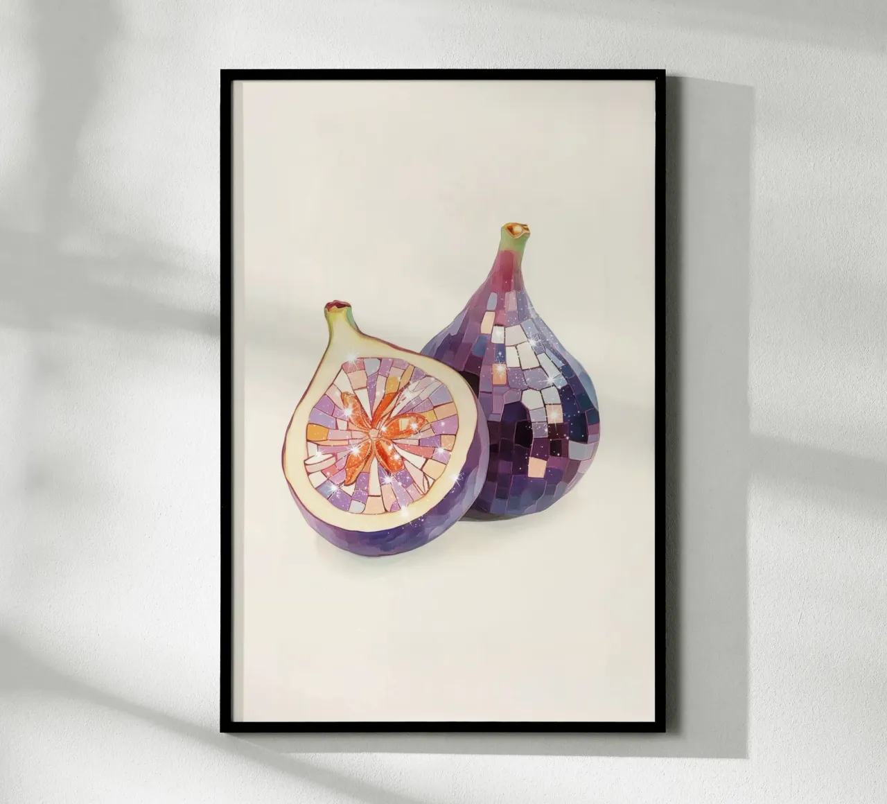 Scheibenfeigen Poster mit Holzrahmen von Melloi Art Print