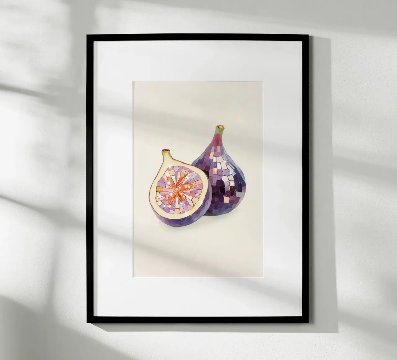 Scheibenfeigen Poster mit Holzrahmen von Melloi Art Print