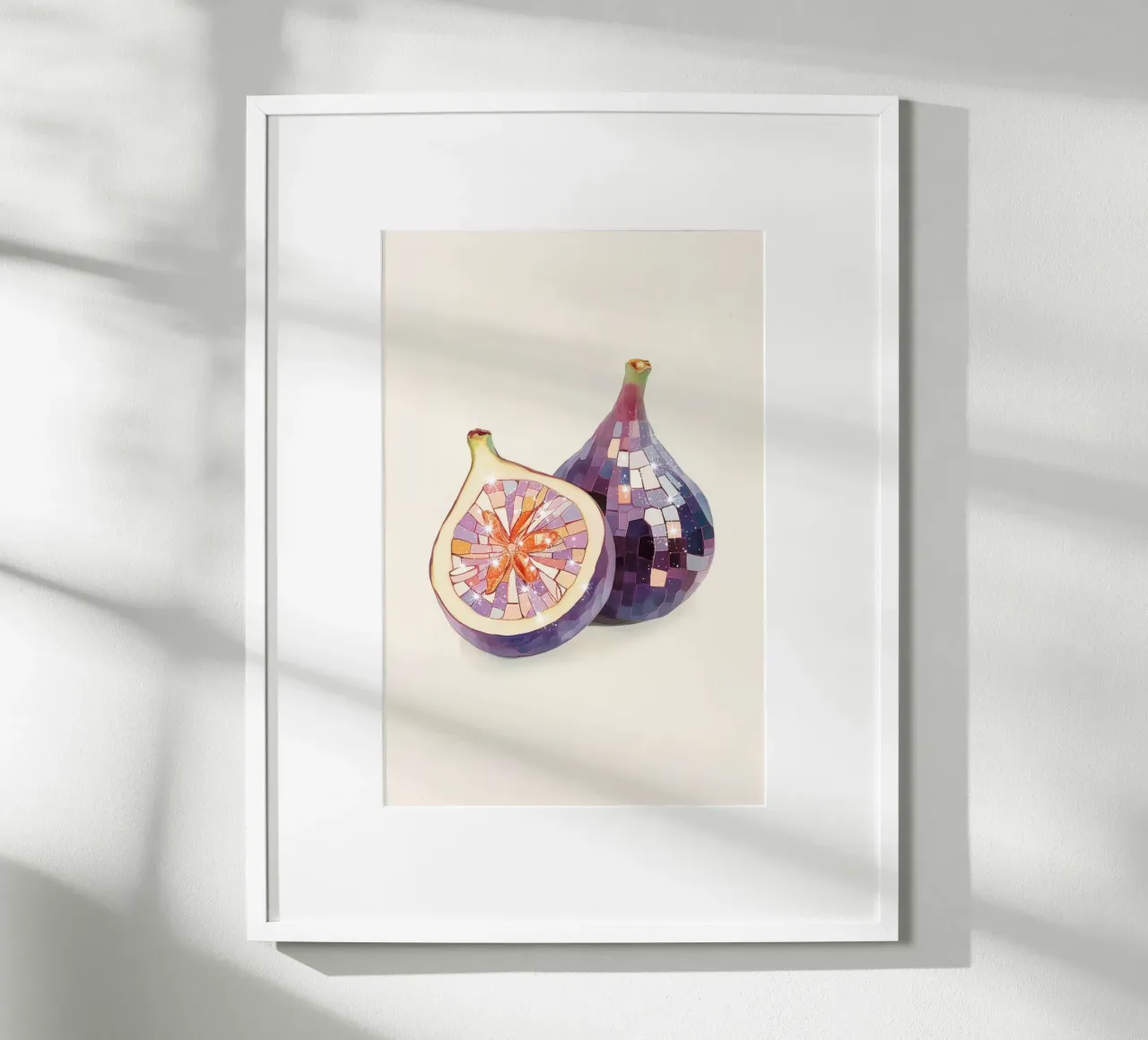 Scheibenfeigen Poster mit Holzrahmen von Melloi Art Print