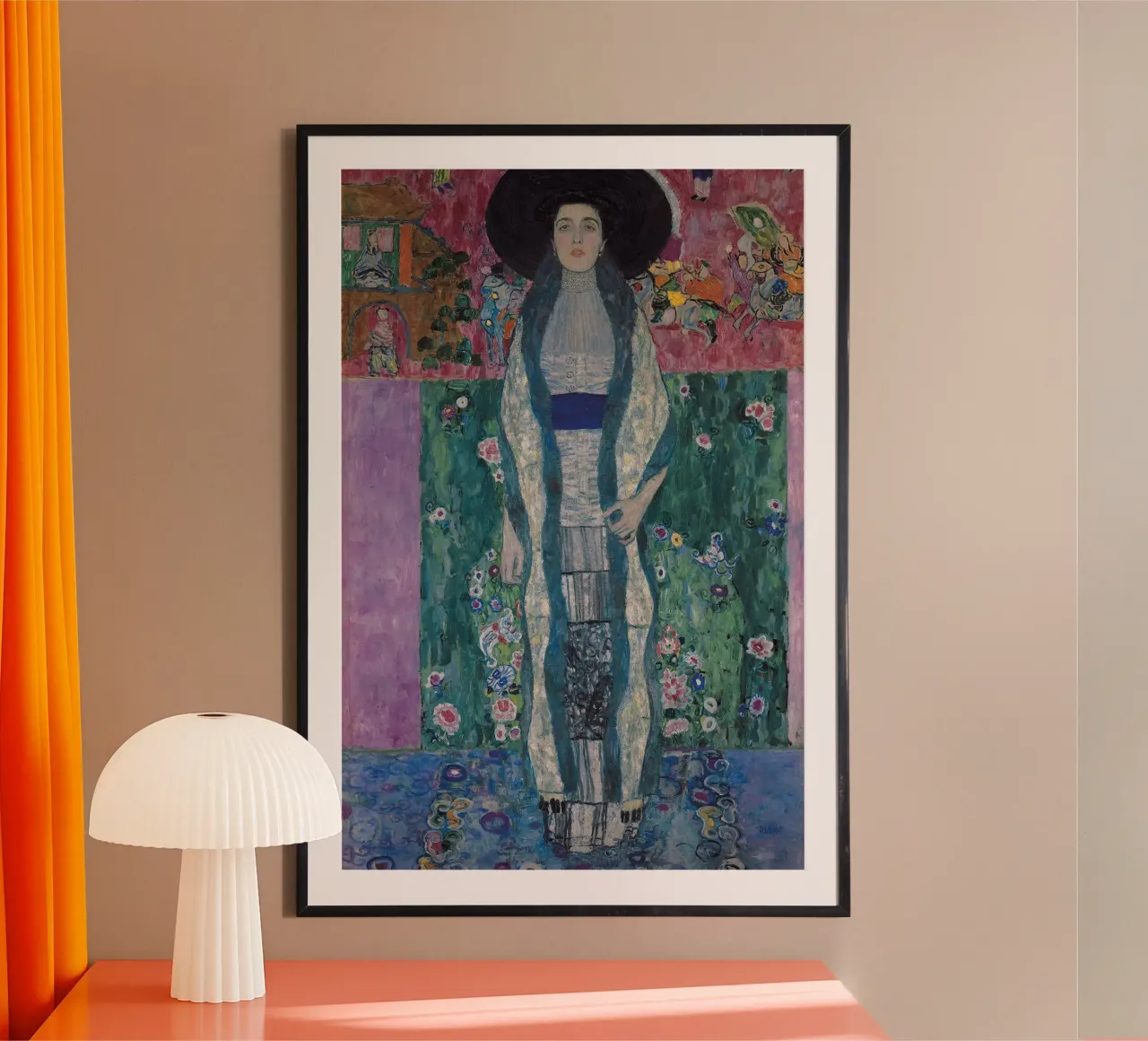 Gustav Klimt - Ritratto di Adele Bloch-Bauer II poster con telaio in alluminio da Timeless Artworks
