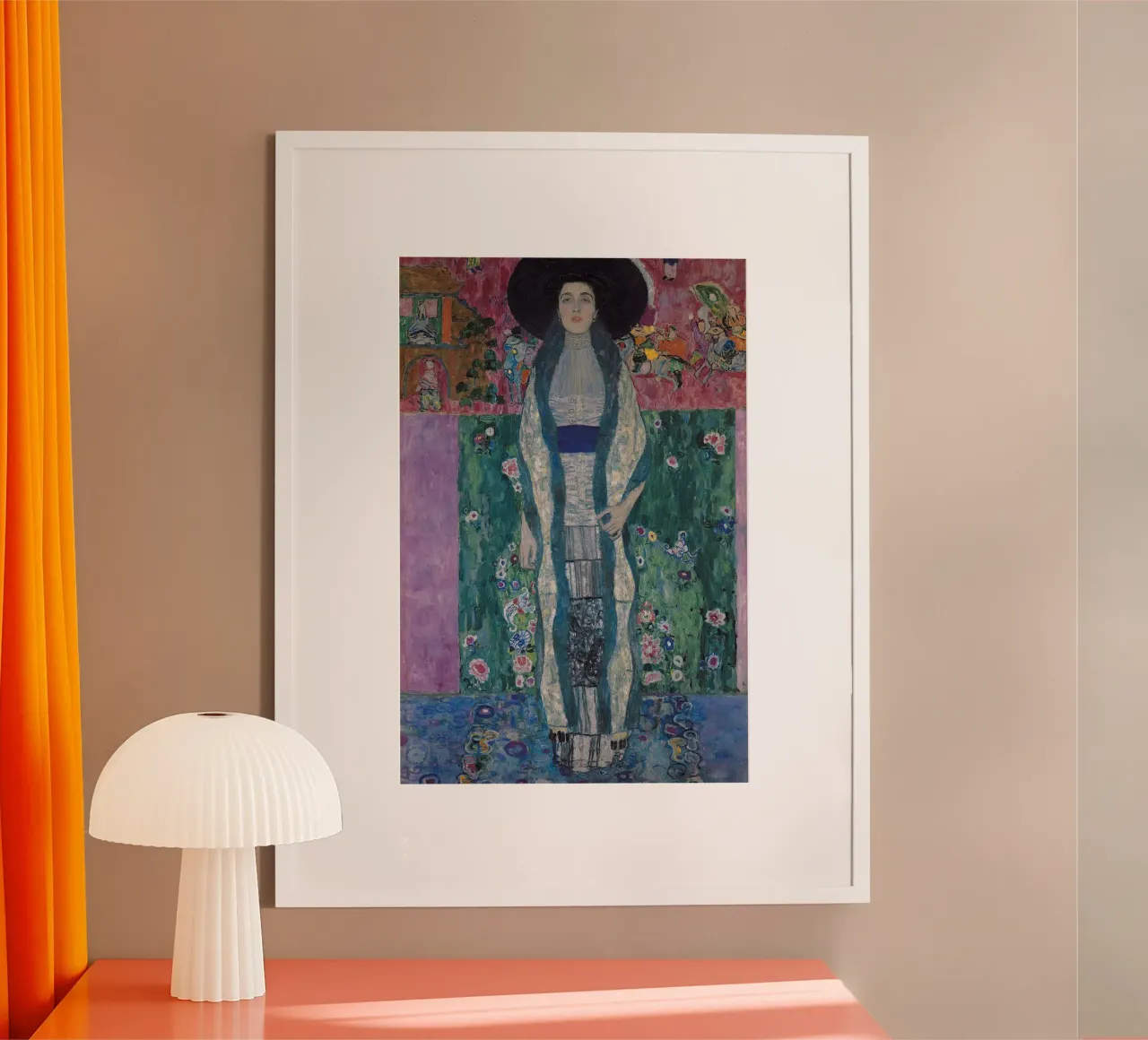 Gustav Klimt - Ritratto di Adele Bloch-Bauer II poster con telaio in alluminio da Timeless Artworks