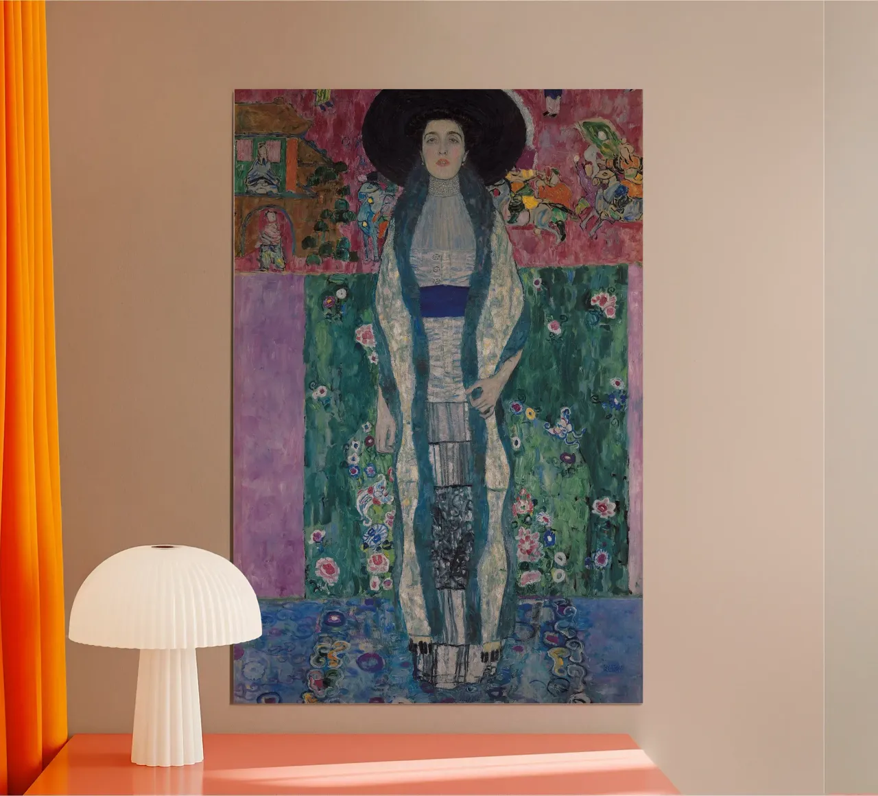 Gustav Klimt - Ritratto di Adele Bloch-Bauer II poster con telaio in alluminio da Timeless Artworks