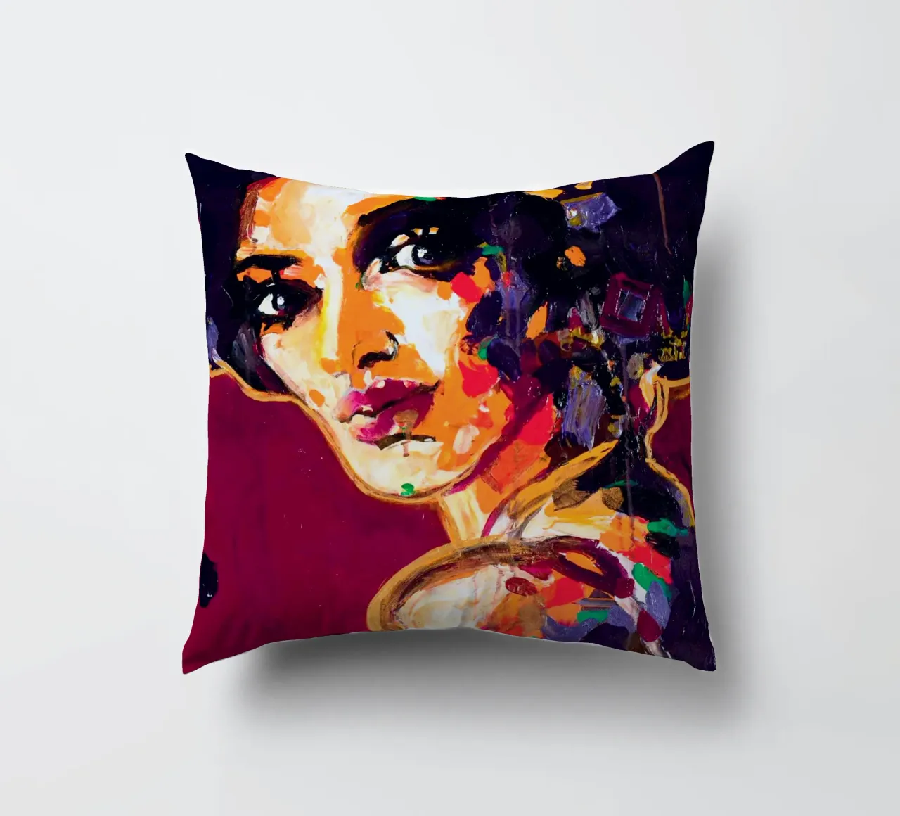 La Bohème. Mimi decorative cushion by Happy 😃 Art 🎨 by Christine Schnoell