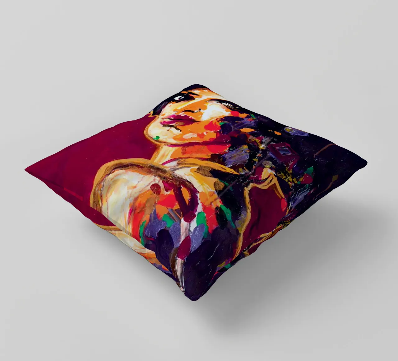 La Bohème. Mimi decorative cushion by Happy 😃 Art 🎨 by Christine Schnoell