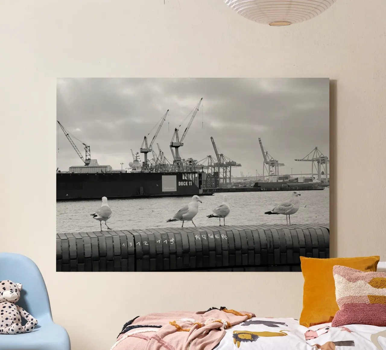HAMBURG | MÖWEN tela con Cornice a cassetta da DigiWunderwerk