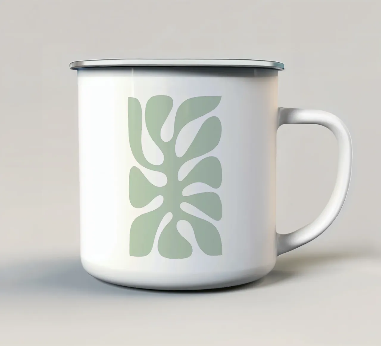 Foglia di Monstera botanica verde pastello | duo 1/2 tazza in smalto da Dominique Vari
