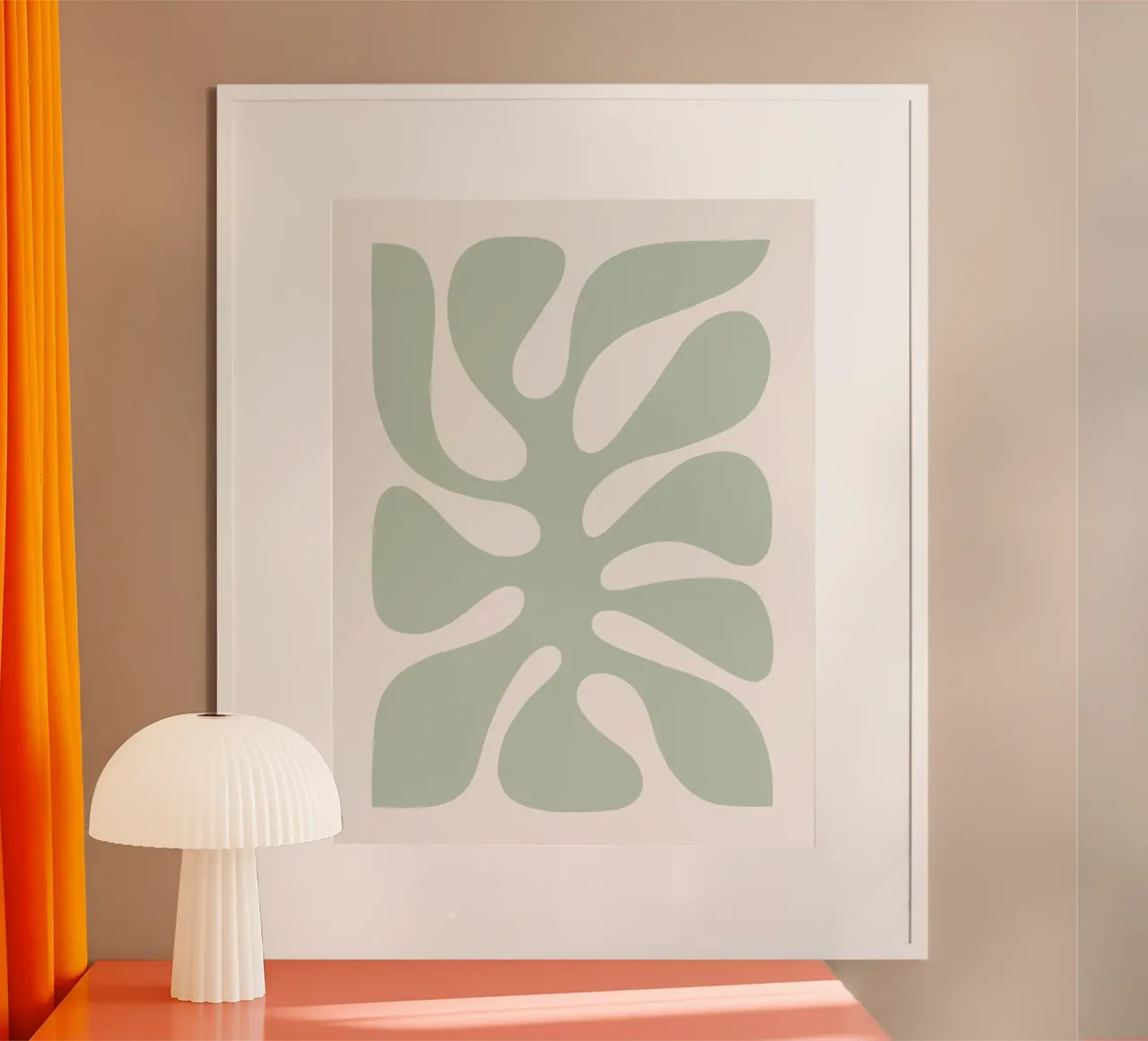 Foglia di Monstera botanica verde pastello | duo 1/2 poster con telaio in plastica da Dominique Vari
