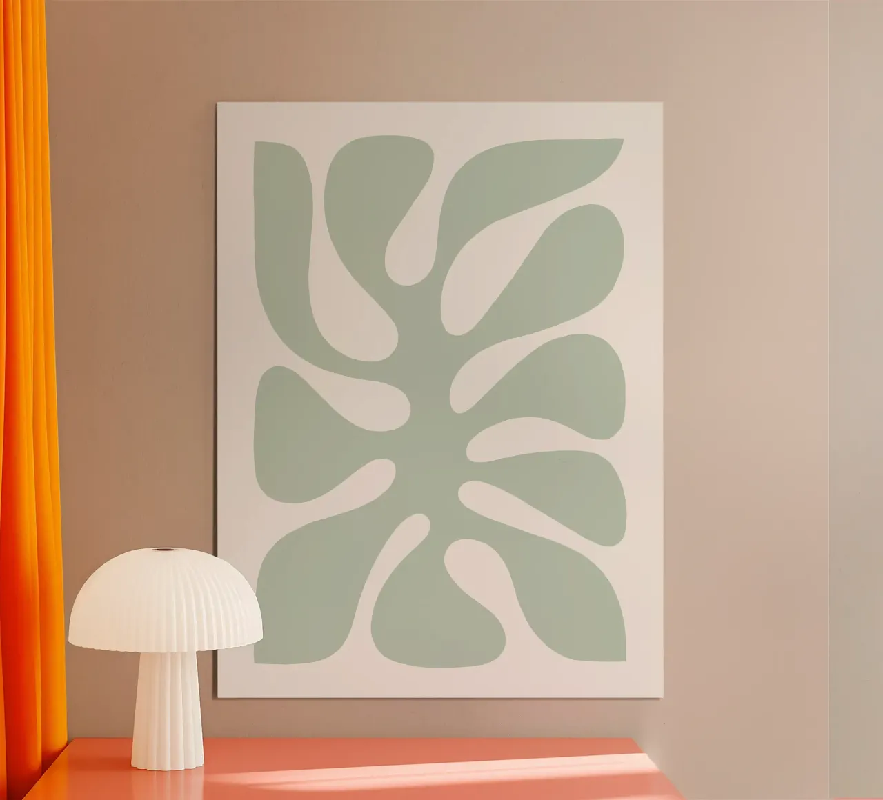 Foglia di Monstera botanica verde pastello | duo 1/2 poster con telaio in plastica da Dominique Vari