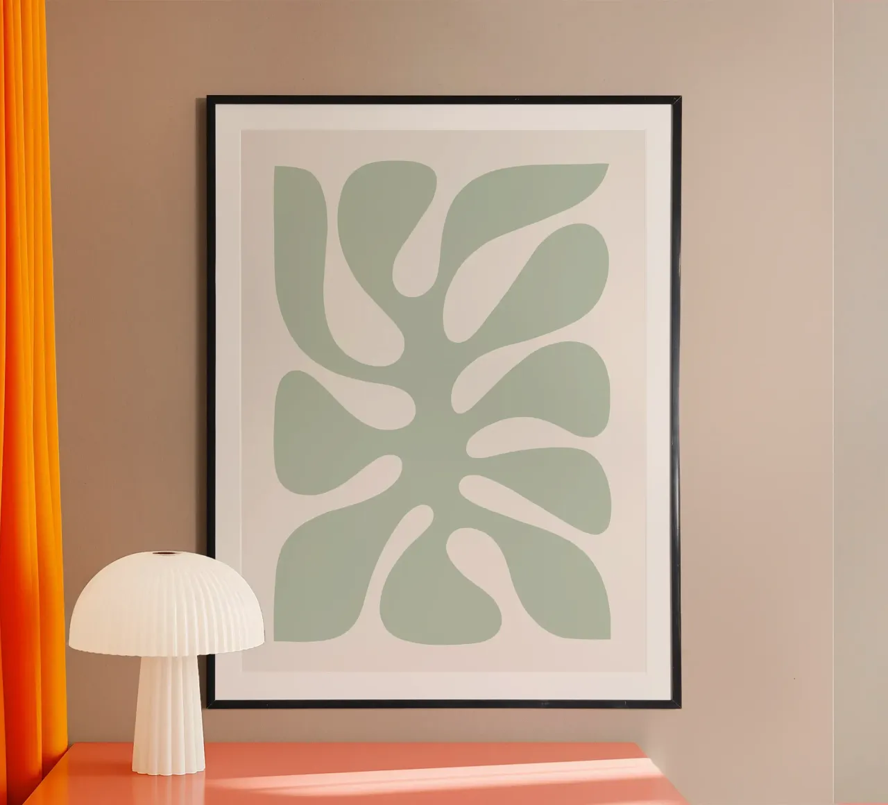 Foglia di Monstera botanica verde pastello | duo 1/2 poster con telaio in plastica da Dominique Vari