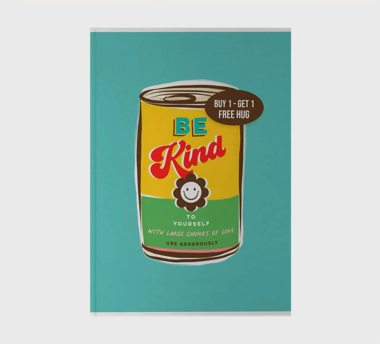 Be Kind to Yourself • Typographic 'can art' notebook by Dominique Vari Words