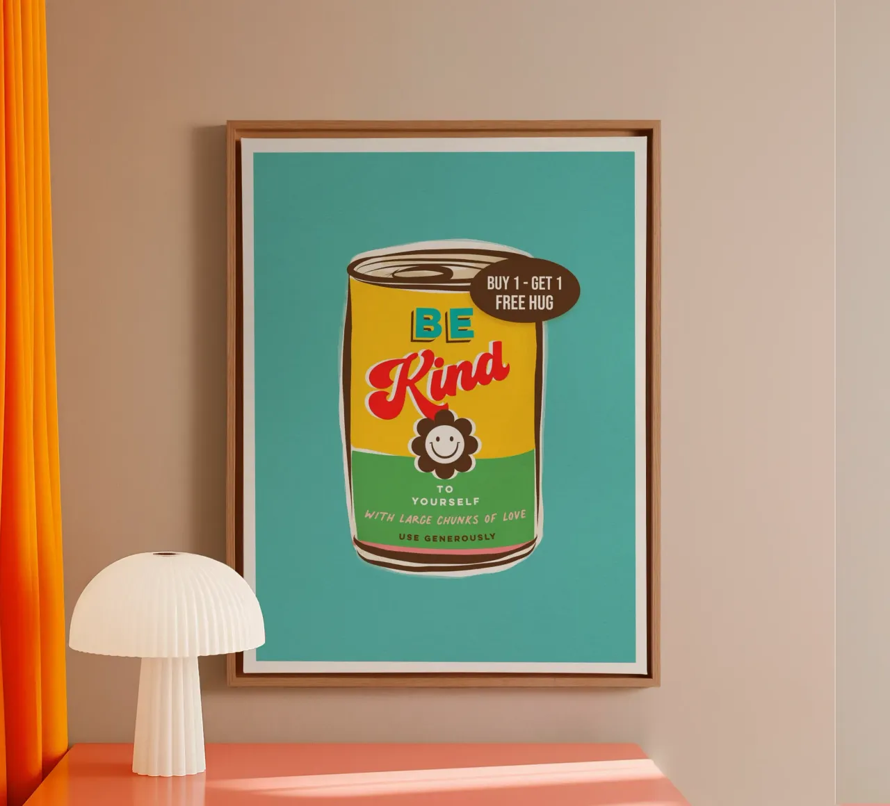 Be Kind to Yourself • Typographic 'can art' canvas by Dominique Vari Words