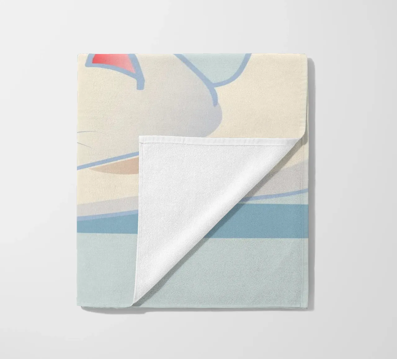 Cat in yoga pose - minimalist design for relaxation beach towel by namosh