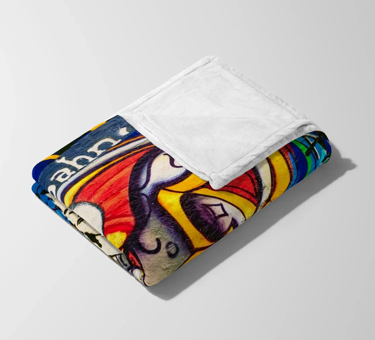 Reeperbahn Graffiti fleece blanket by DigiWunderwerk