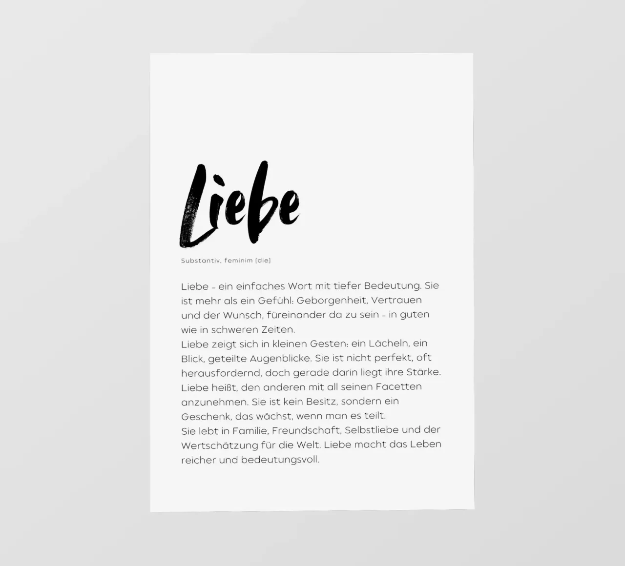 Definition Liebe pellicola backlit da DigiWunderwerk