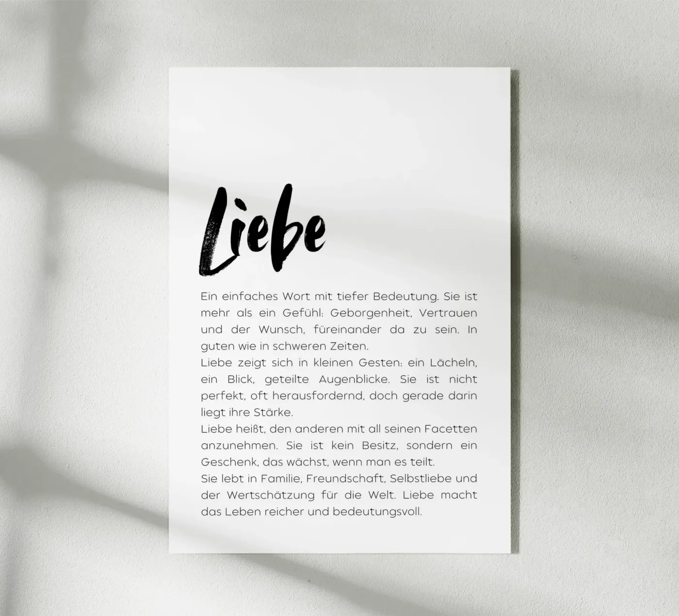 Definition Liebe plexiglass da DigiWunderwerk