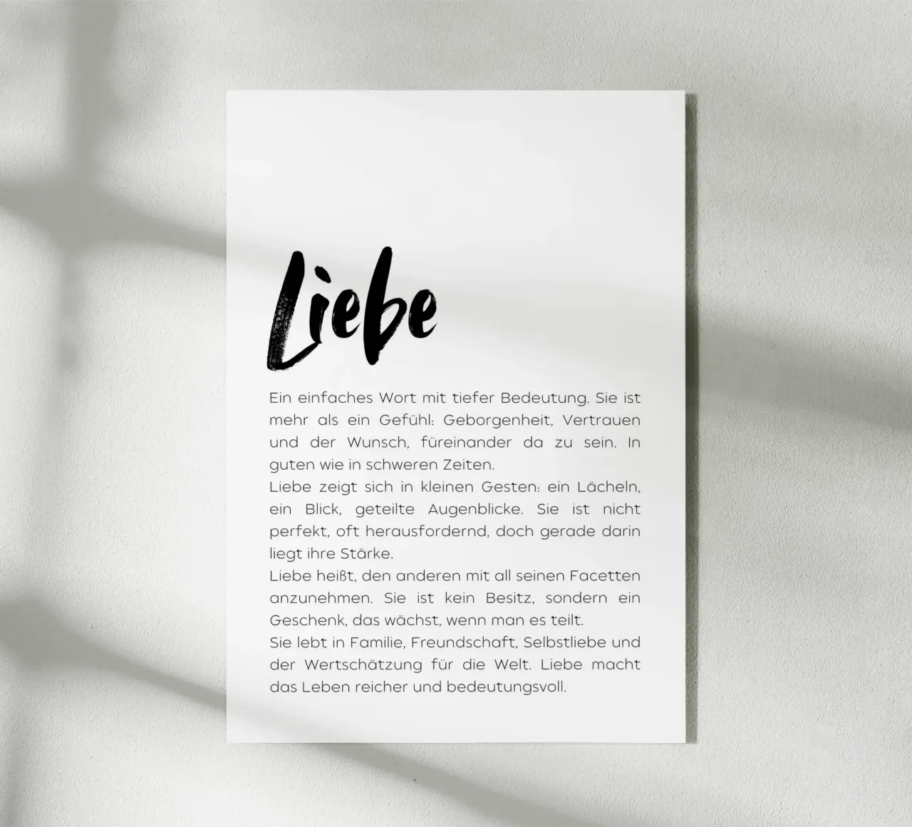 Definition Liebe plexiglass da DigiWunderwerk