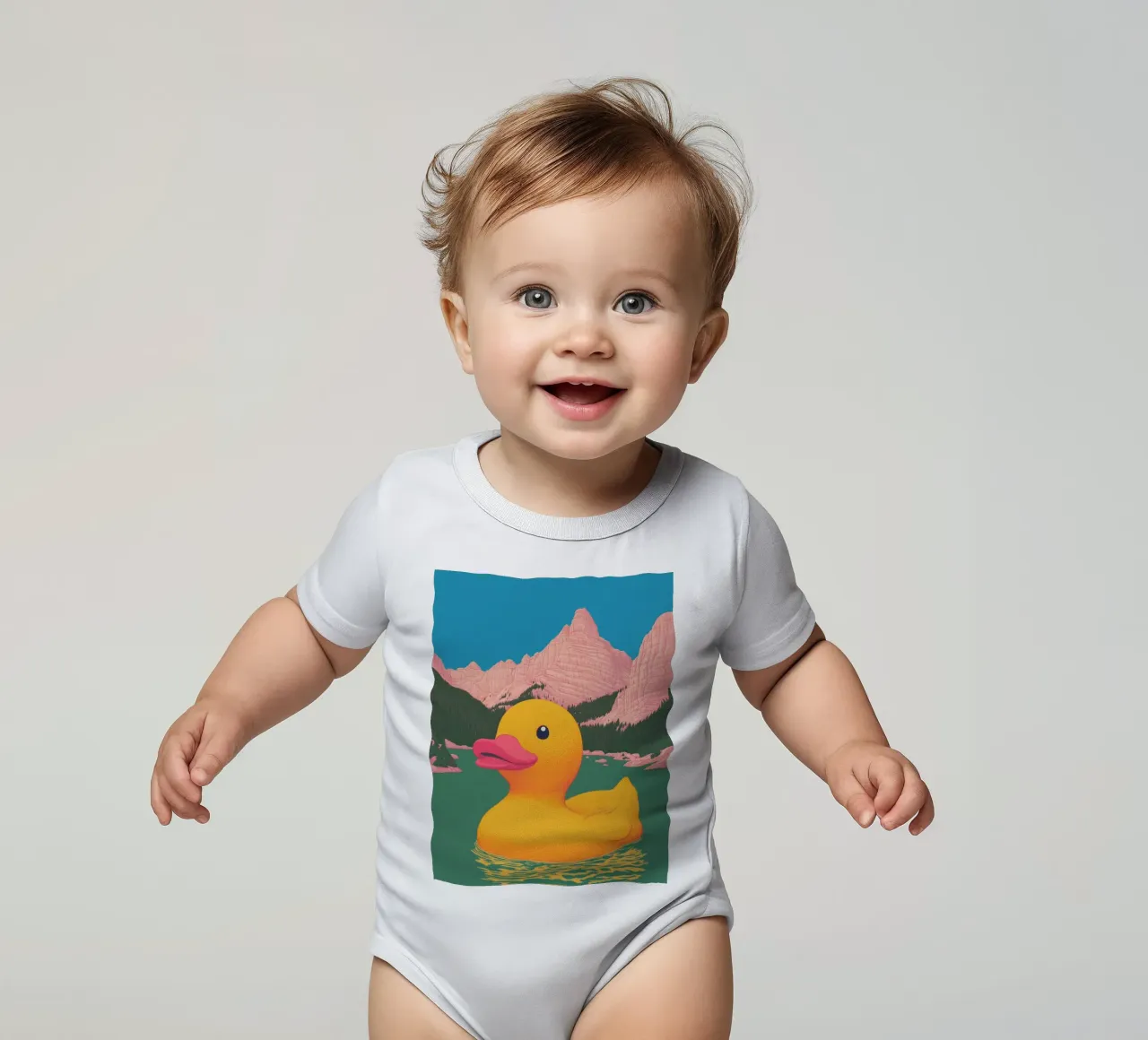 Lac des Dolomites du Tyrol du Sud Canard en caoutchouc jaune Bahtroom Art body bébé de Kaji
