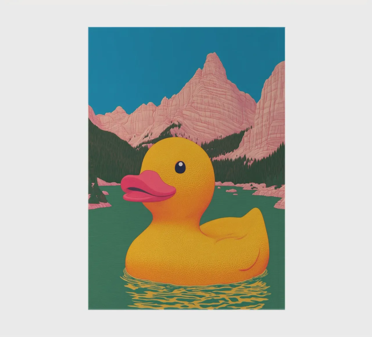 Lac des Dolomites du Tyrol du Sud Canard en caoutchouc jaune Bahtroom Art carnet de notes de Kaji