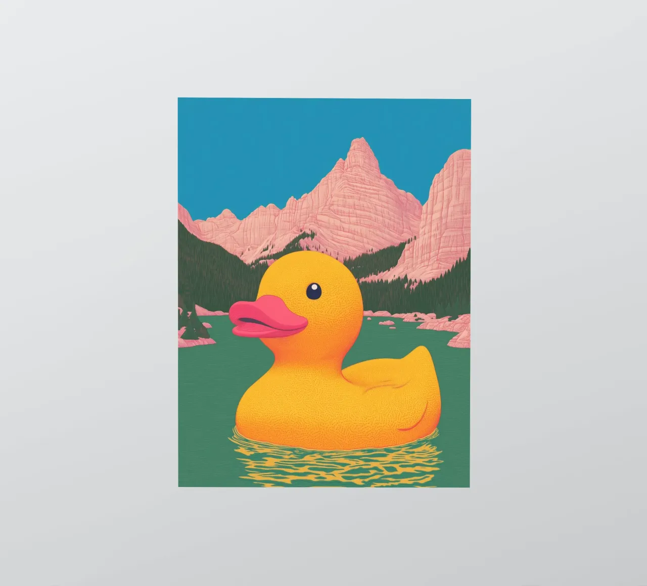 South Tyrol Dolomites Lake Yellow Rubber Duck Bahtroom Art sticker by Kaji