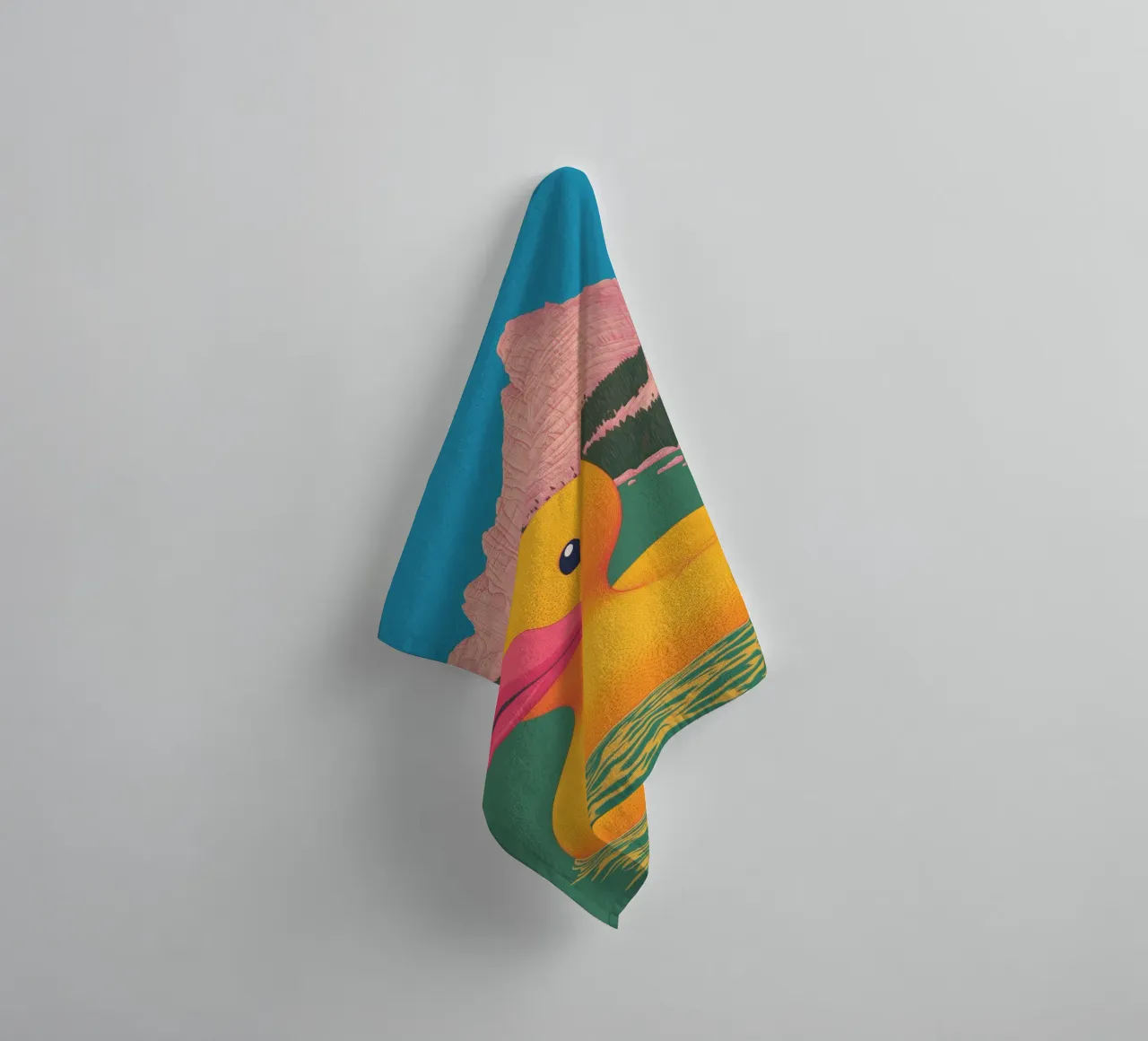 Lac des Dolomites du Tyrol du Sud Canard en caoutchouc jaune Bahtroom Art serviette de bain de Kaji