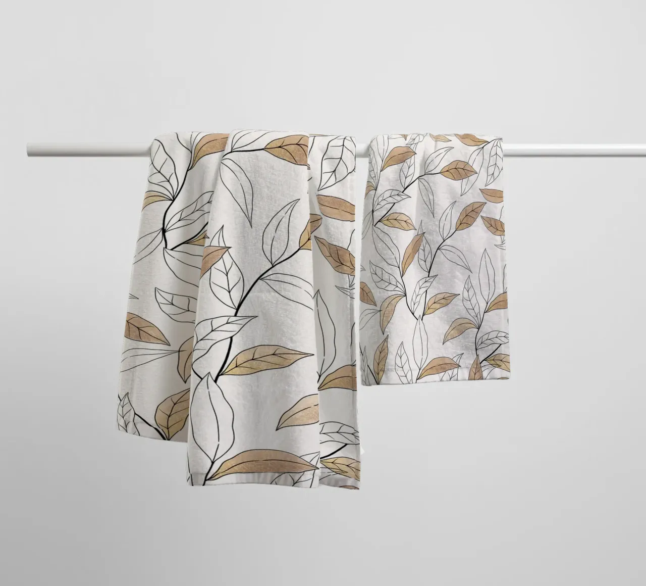 Branch in warm earthy tones. With gold shimmer towel by CalliLetters