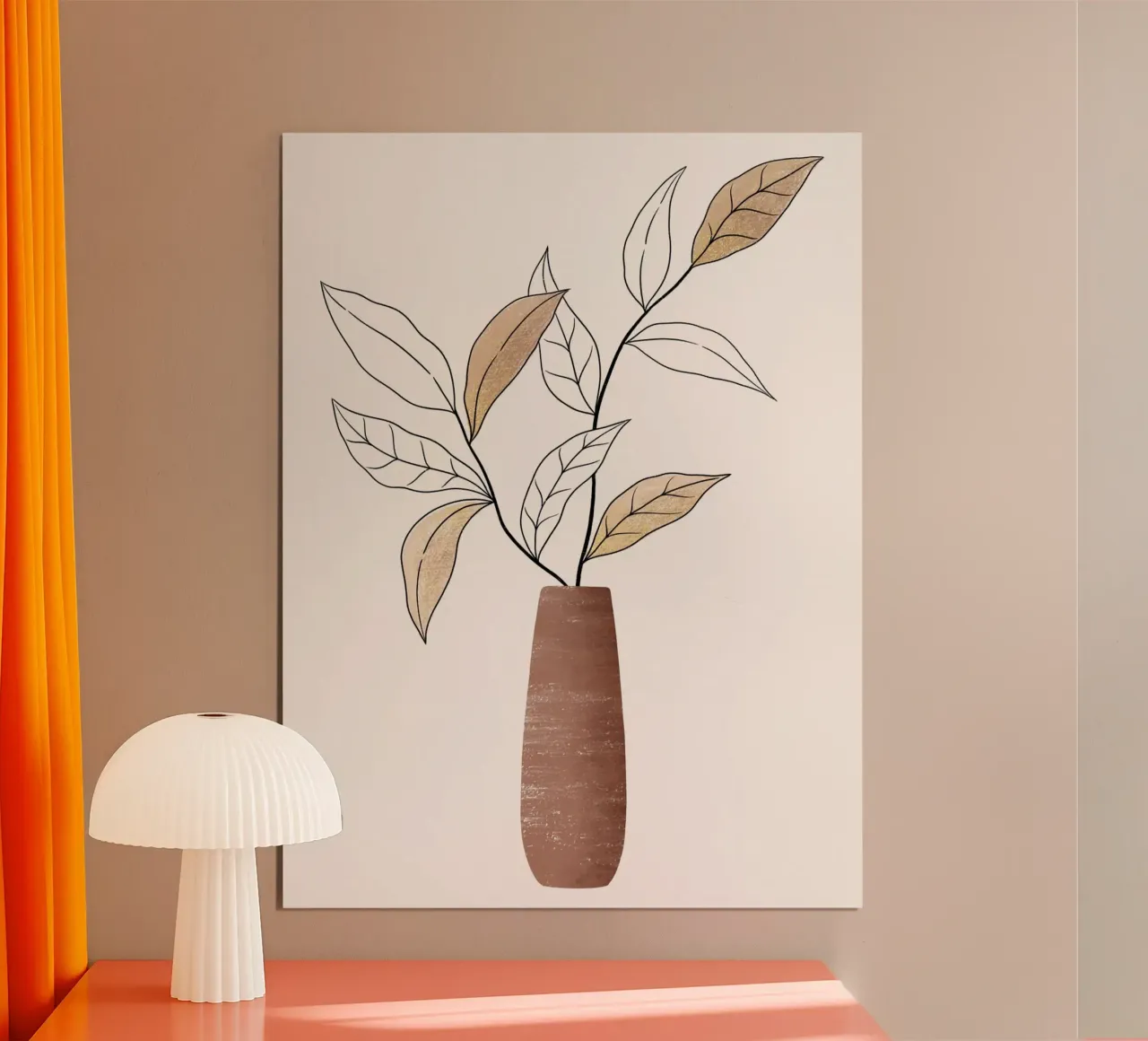 Branche dans les tons chauds de la terre. Avec des reflets dorés hahnemühle de CalliLetters