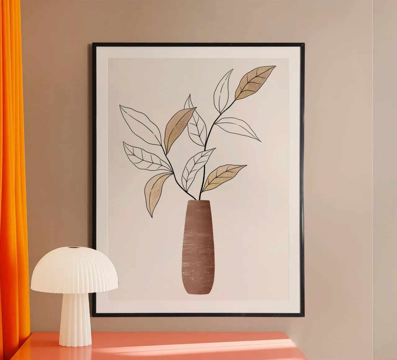 Branche dans les tons chauds de la terre. Avec des reflets dorés hahnemühle de CalliLetters